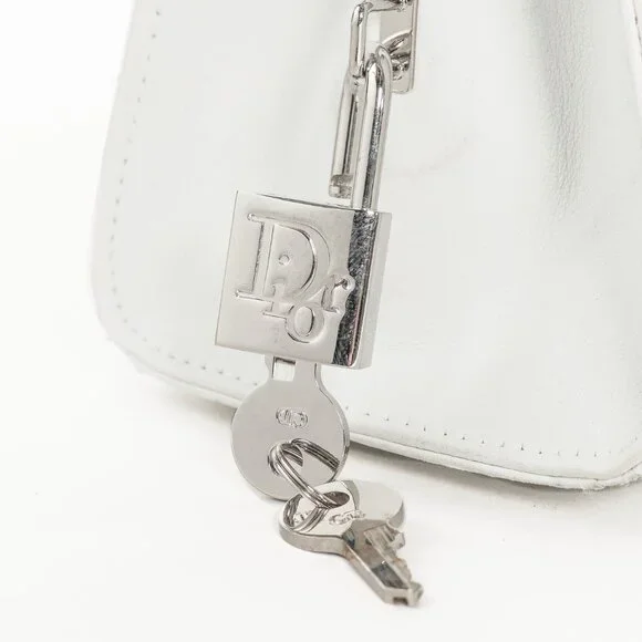 Christian Dior Lady Dior East-West White Leather Double Handle Bag - Picture 10 of 14